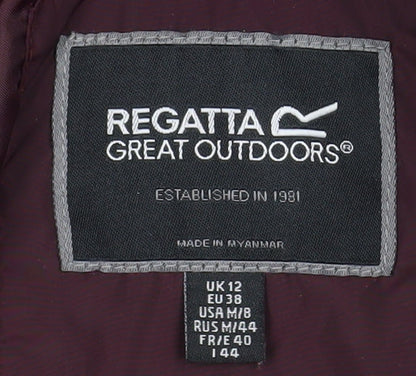 Regatta Women Purple Hooded Puffer Jacket UK 12 Water Resistant