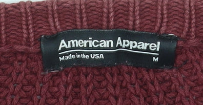 American Apparel Men’s Red Cotton Chunky Knit Jumper M