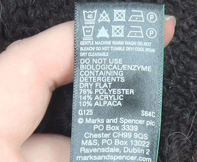Marks and Spencer Womens Brown Hooded Alpaca Blend Knit Jumper M