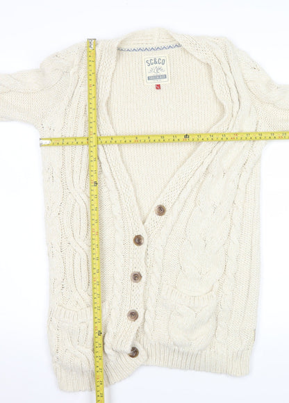 SoulCal & Co Women Ivory Cable Knit Button Cardigan Size 6