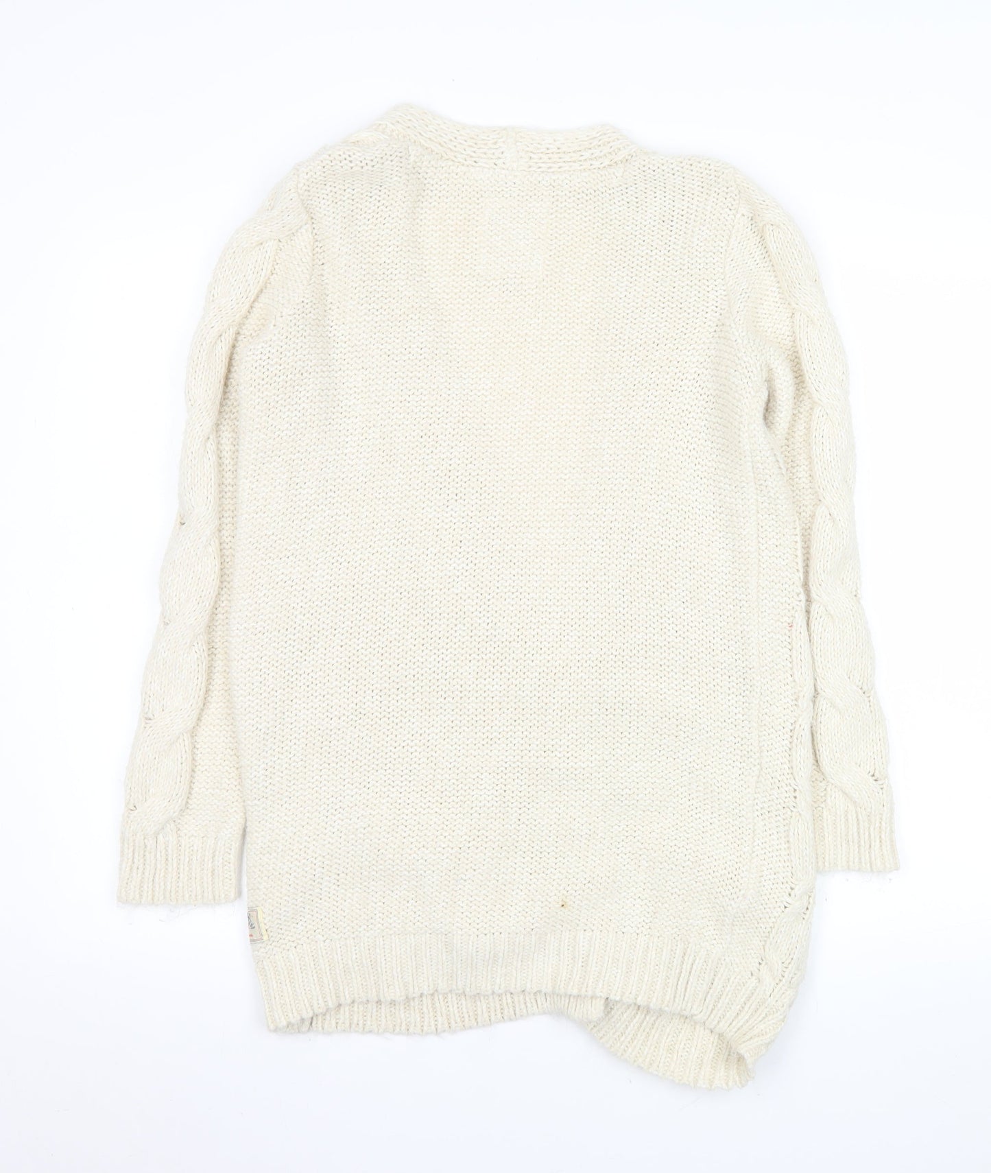 SoulCal & Co Women Ivory Cable Knit Button Cardigan Size 6