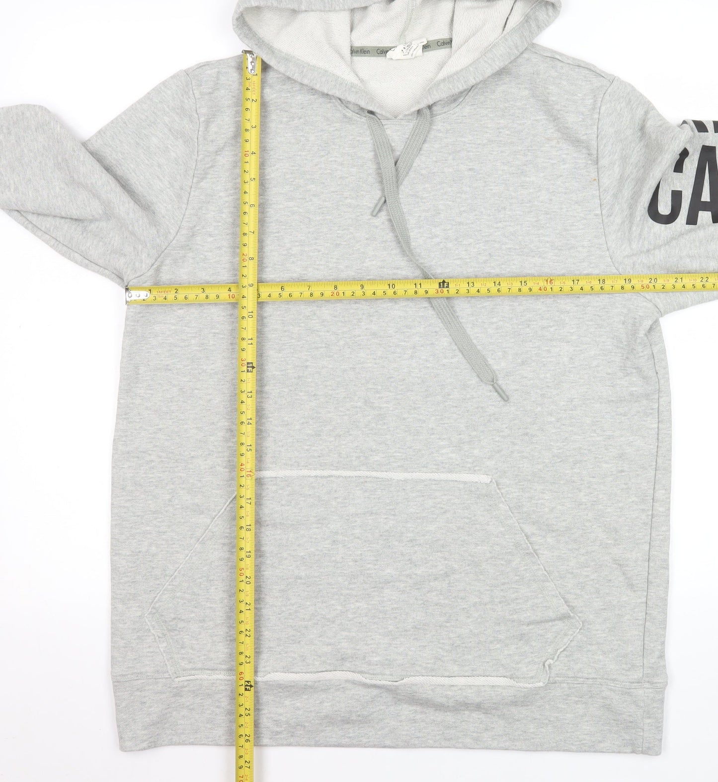 Mens UK Size L Calvin Klein Grey Pullover Hoodie