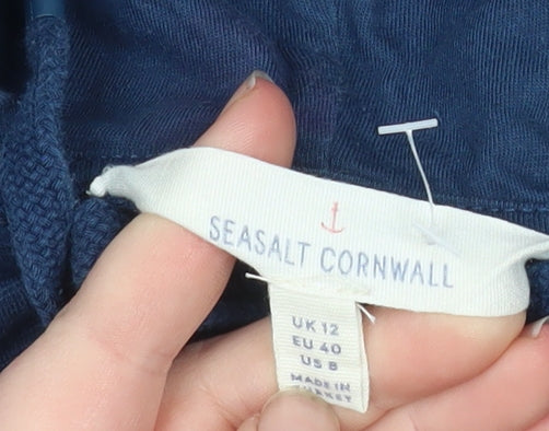 Womens UK Size 12 Seasalt Cornwall Blue Tunic Hoodie