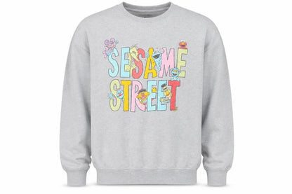 Mens UK Size L Sesame Street Grey Pullover Sweatshirt
