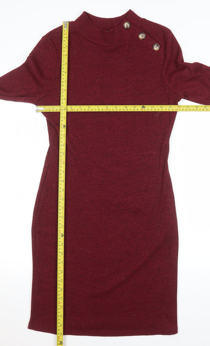 Brave Soul Women Red Bodycon Knit Knee Length Dress Size S