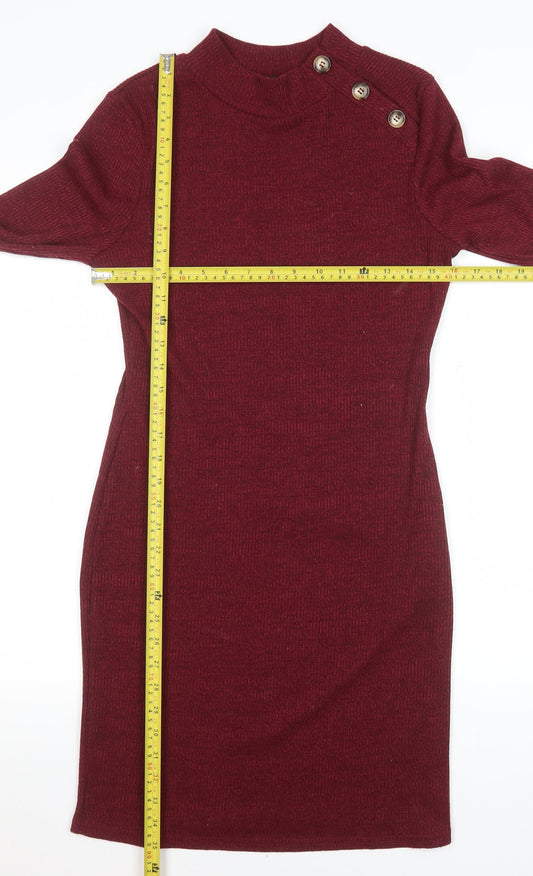 Brave Soul Women Red Bodycon Knit Knee Length Dress Size S
