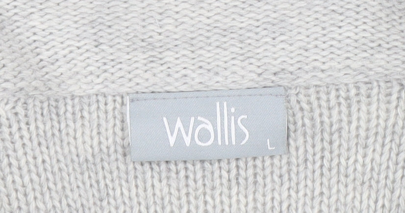 Wallis Women’s Grey Collared Button Knit Cardigan L