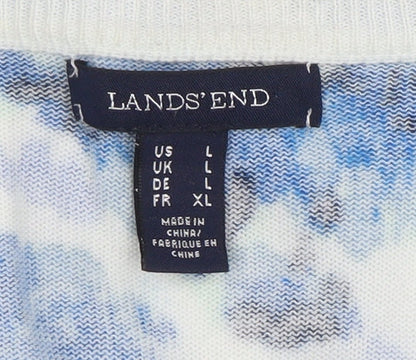 Womens UK Size XL Lands' End Blue Cardigan Jumper