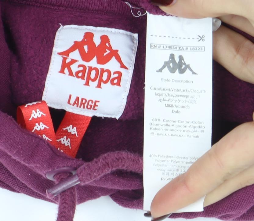 Womens UK Size L Kappa Purple Pullover Hoodie