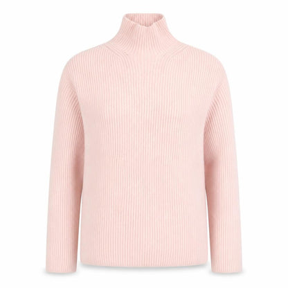 H&M Women's Pink Mock Neck Ribbed Knit Pullover Jumper M