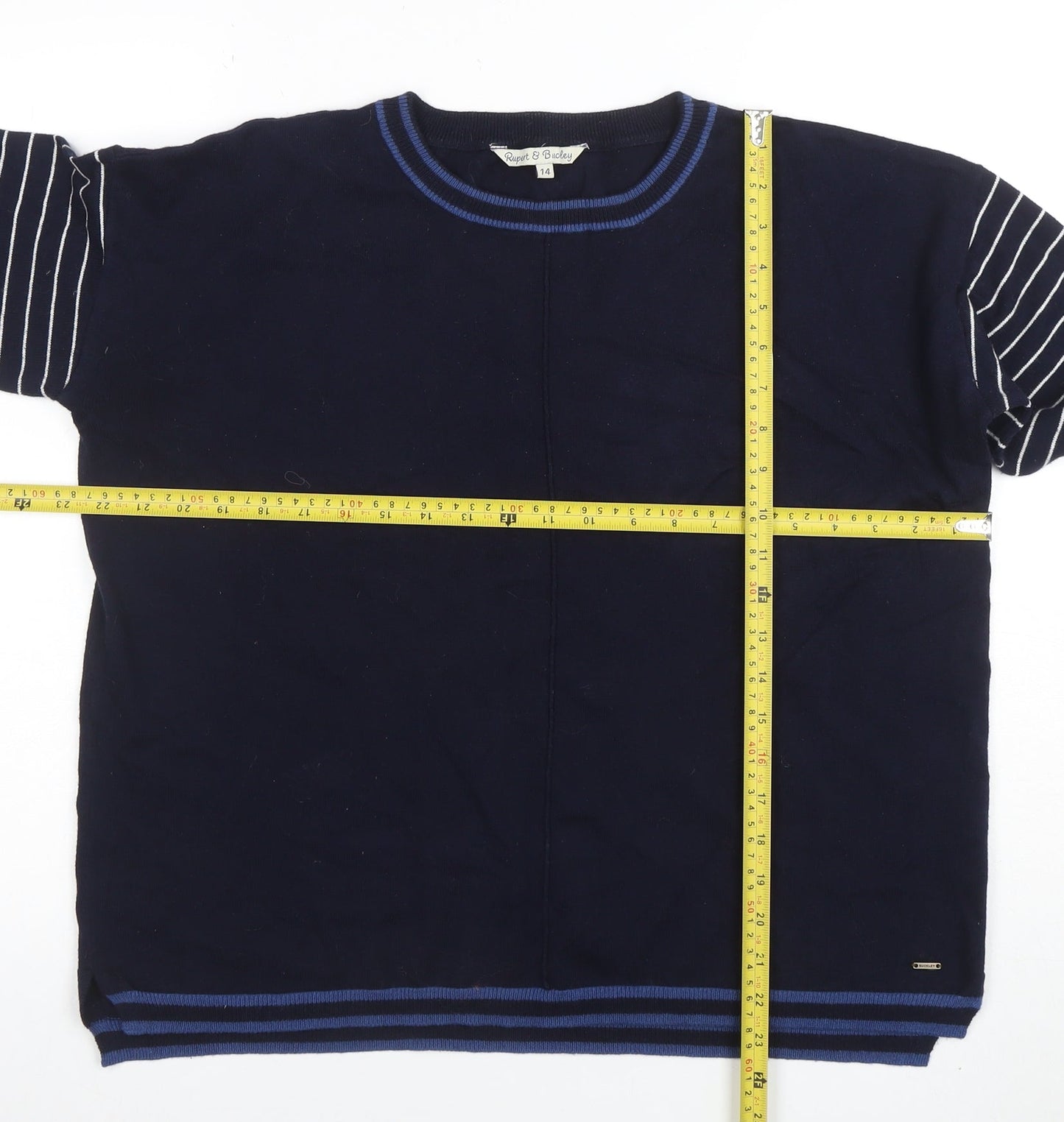 Womens UK Size 14 Rupert & Buckley Blue Pullover Jumper