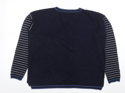 Womens UK Size 14 Rupert & Buckley Blue Pullover Jumper