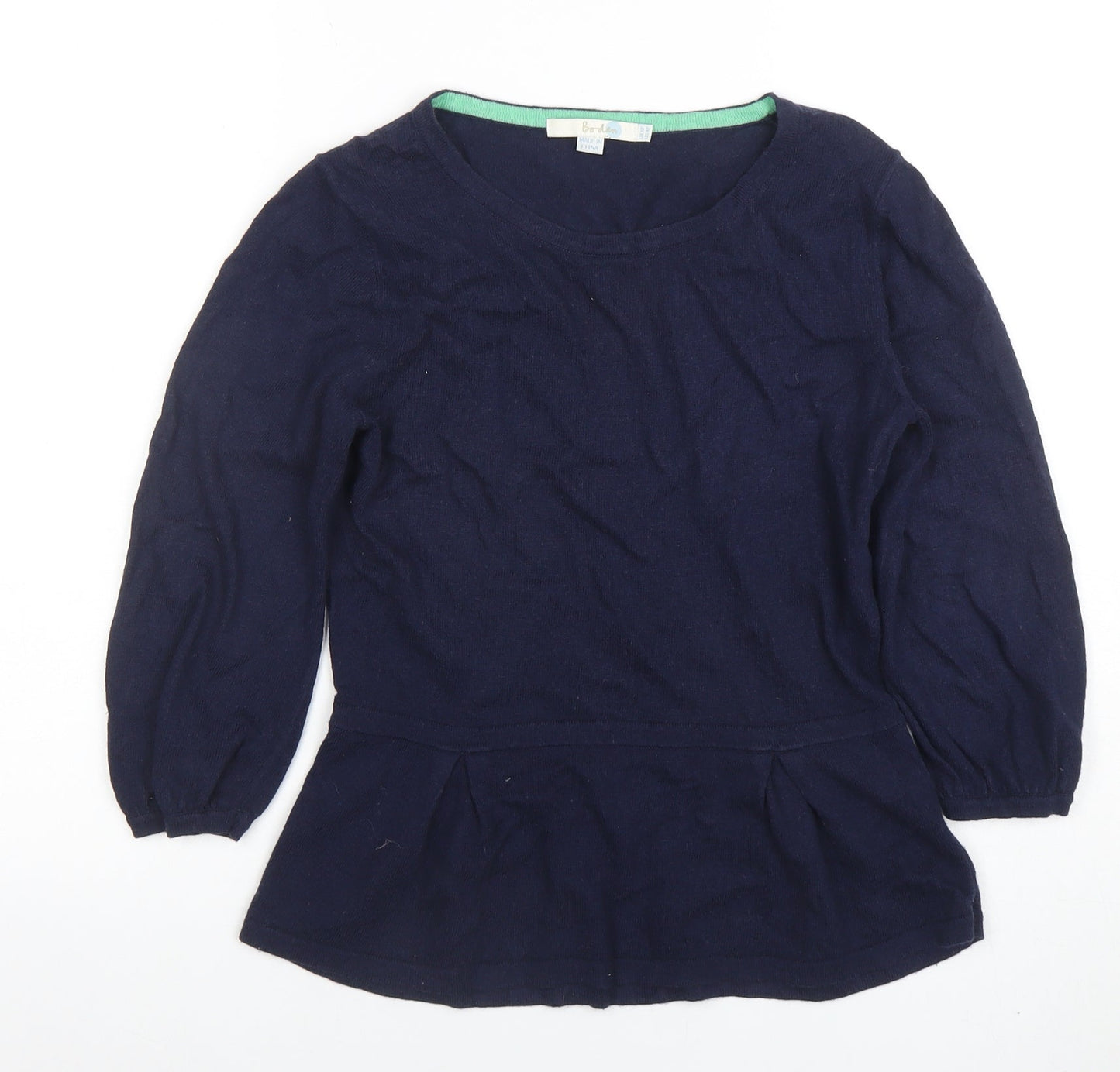 Boden Women's Blue Long Sleeve Tunic Blouse Size 4 Cotton Cashmere Blend