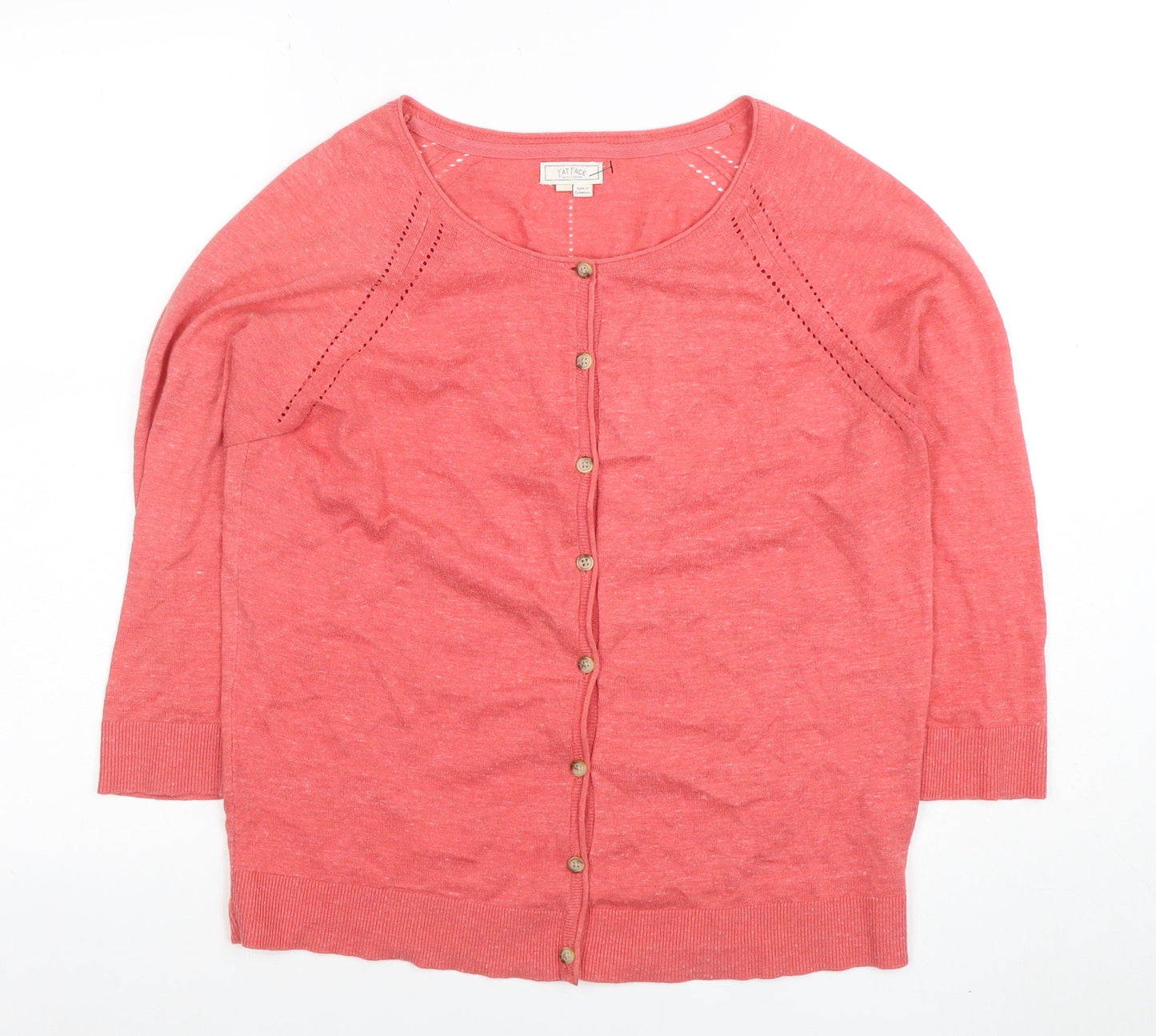 Womens UK Size 14 Fat Face Pink Cardigan Jumper