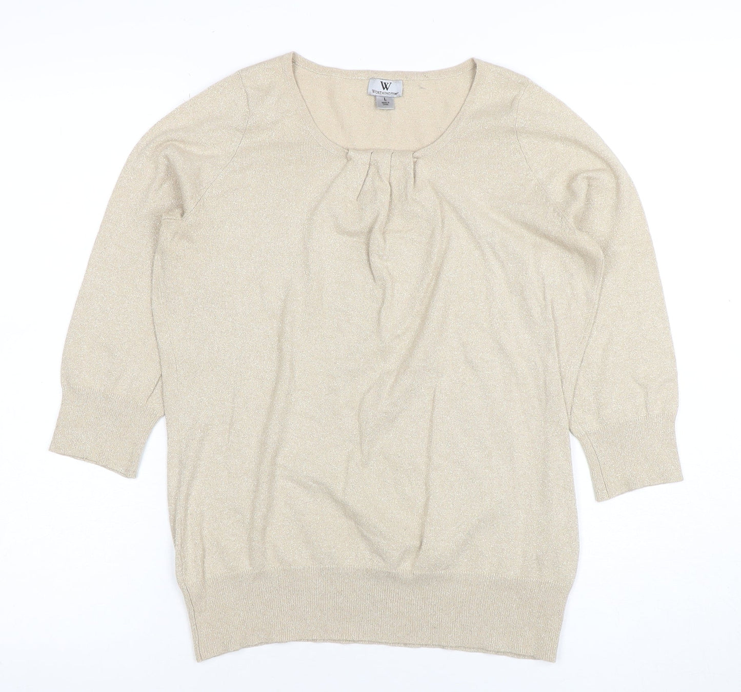 Womens UK Size L Worthington Beige Basic Blouse