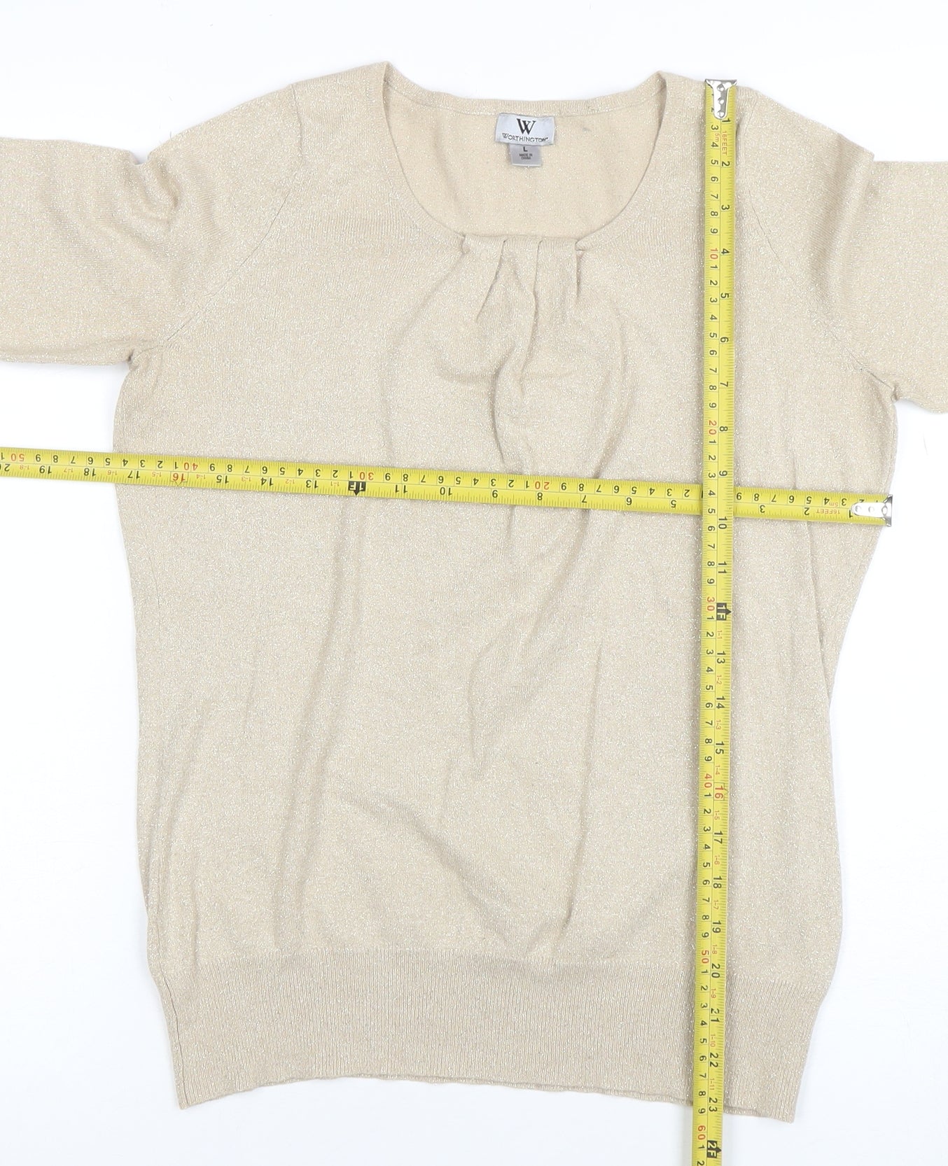 Womens UK Size L Worthington Beige Basic Blouse