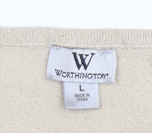 Womens UK Size L Worthington Beige Basic Blouse
