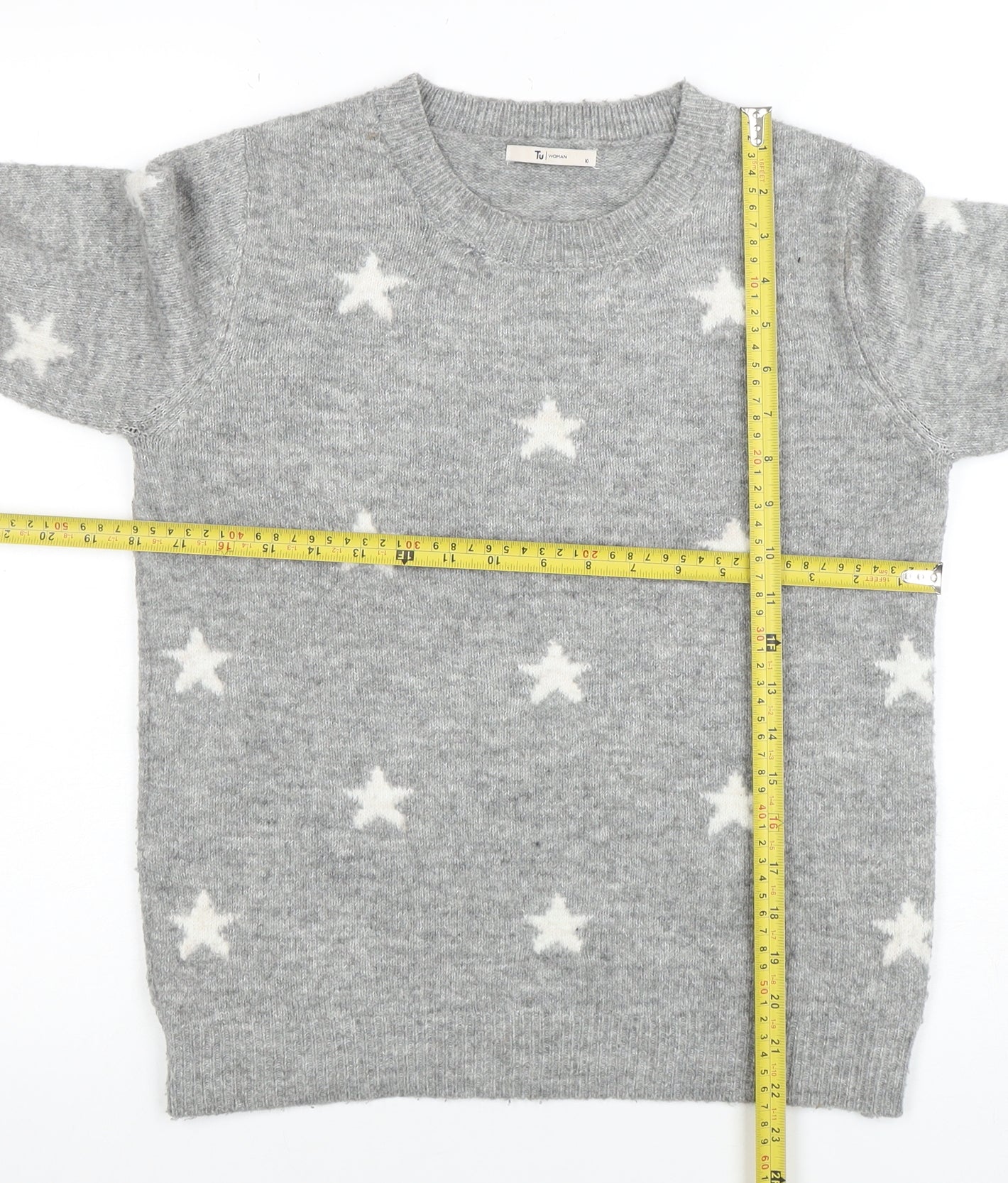 Womens UK Size 10 TU Grey Pullover Jumper