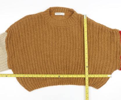 Stradivarius Women’s Multicoloured Chunky Knit Pullover Jumper Size 8
