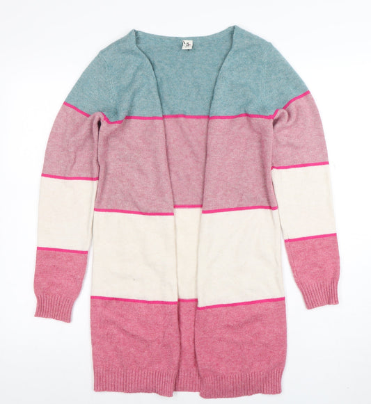 Additional front view of Yigga Teens Multicoloured Knit Long Sleeve Open Cardigan, size 12