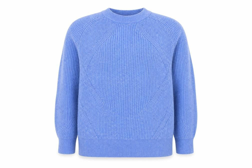 Marks and Spencer Women Blue Wool Blend Crew Neck Jumper M