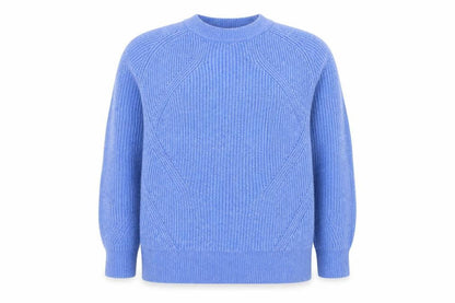 Marks and Spencer Women Blue Wool Blend Crew Neck Jumper M