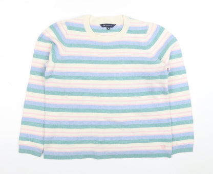 Crew Clothing Women’s Multicoloured Striped Merino Wool Jumper Size 16
