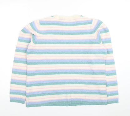 Crew Clothing Women’s Multicoloured Striped Merino Wool Jumper Size 16