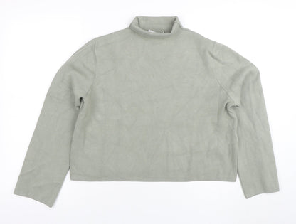 & Other Stories Women Green Mock Neck Knit Long Sleeve Top S