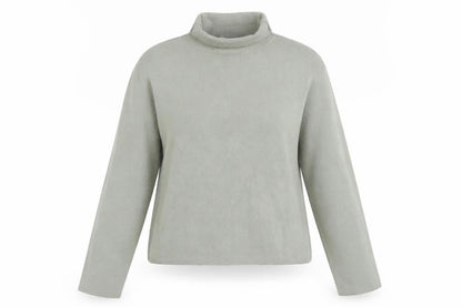 & Other Stories Women Green Mock Neck Knit Long Sleeve Top S