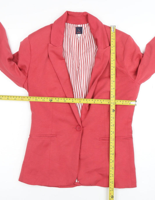 Womens UK Size S Bershka Regular Pink Blazer