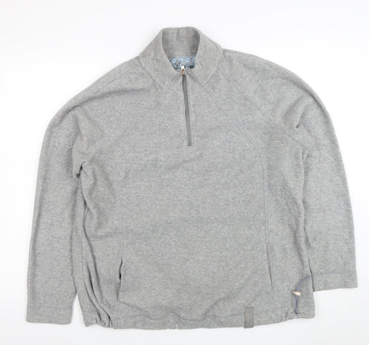 Marks and Spencer Women Grey Size 20 1/2 Zip Fleece Jacket