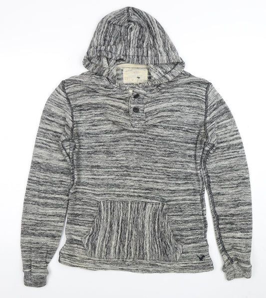Womens UK Size XS American Eagle Outfitters Grey Henley Jumper