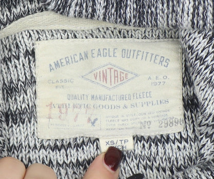 Womens UK Size XS American Eagle Outfitters Grey Henley Jumper