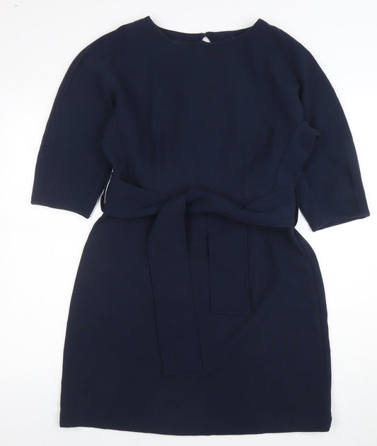Oliver Bonas Women’s Blue Belted Shift Dress Size 12