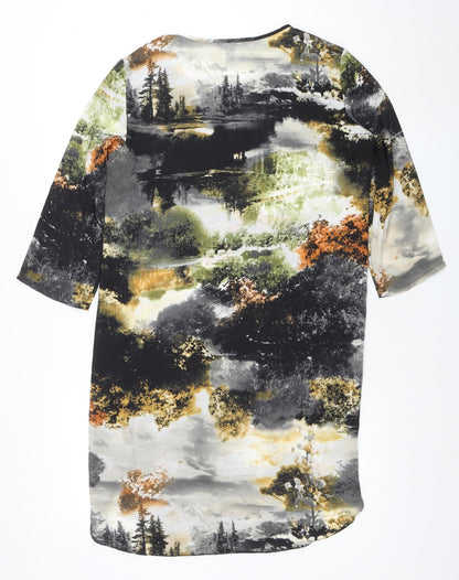 MNG Collection Women's Multicolour Shift Dress Size 8 3/4 Sleeve