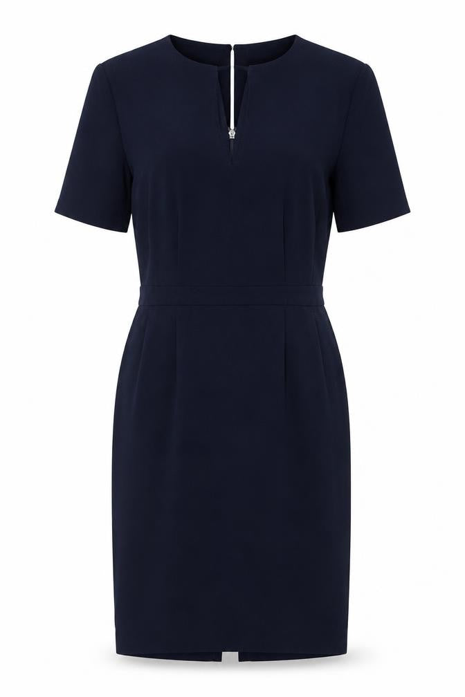 Warehouse Women's Blue Shift Work Dress Size 12 Half Sleeve