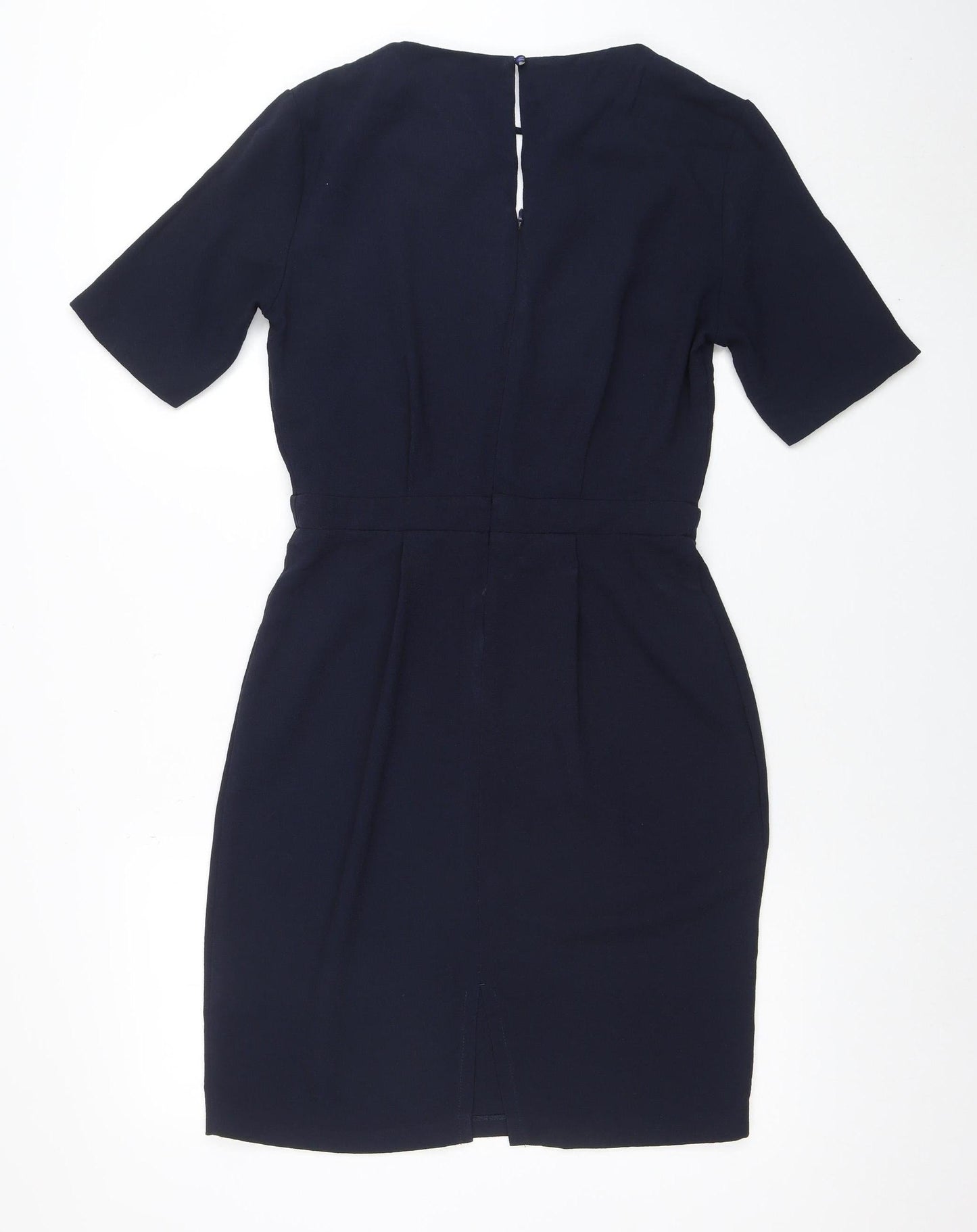 Warehouse Women's Blue Shift Work Dress Size 12 Half Sleeve