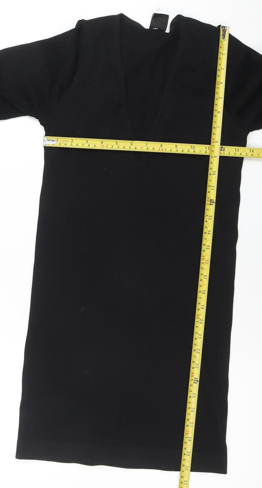 Urban Outfitters Women's Black Knit Bodycon Dress Size L