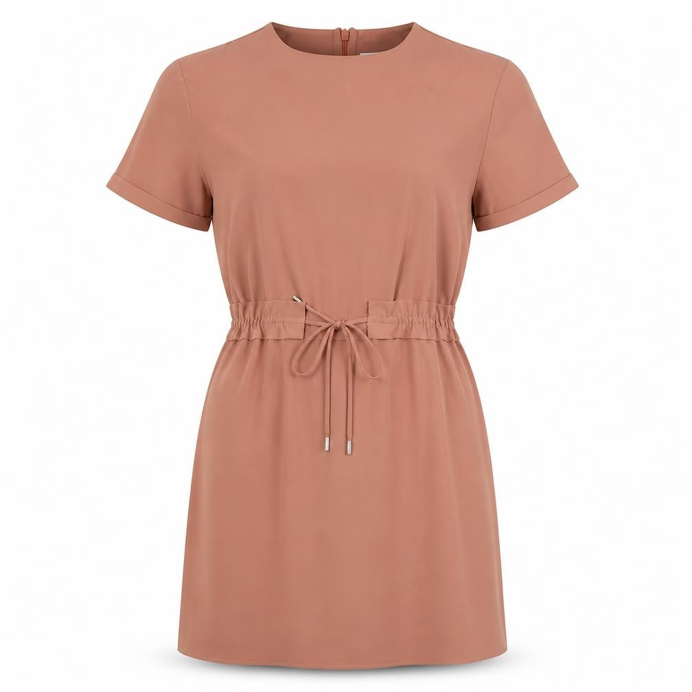 INAYAH Women Brown Short Sleeve Shift Dress L