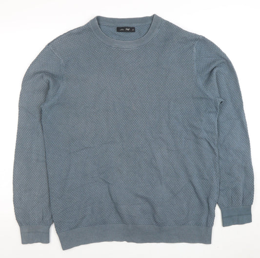 Mens UK Size L F&F Blue Pullover Jumper