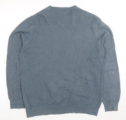 Mens UK Size L F&F Blue Pullover Jumper