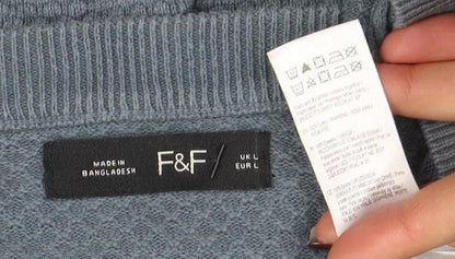 Mens UK Size L F&F Blue Pullover Jumper