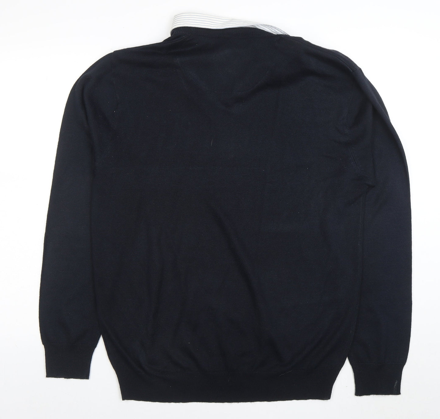 Pierre Cardin Men’s Black Long Sleeve V-Neck Knit Polo XL