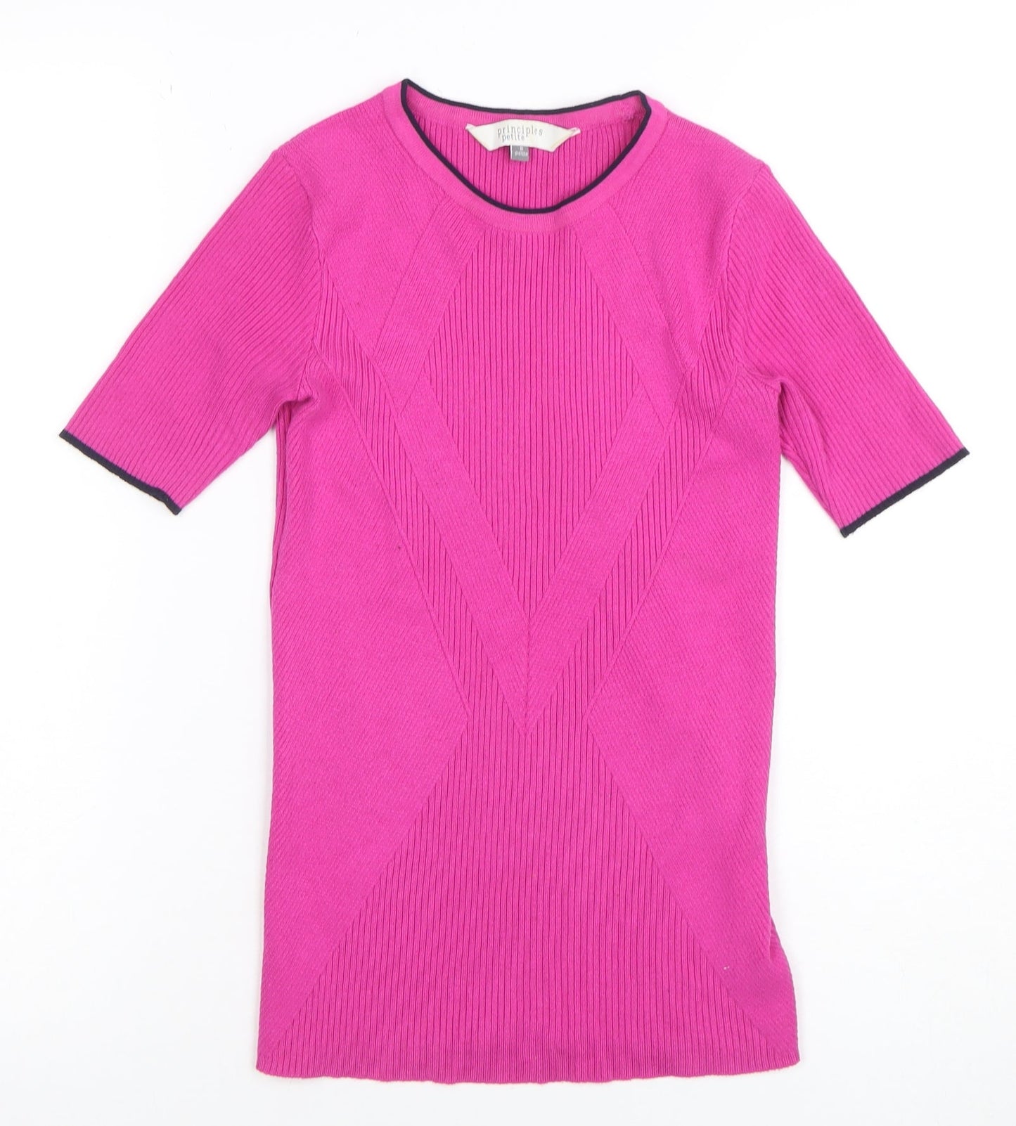 Womens UK Size 8 Principles Pink Basic T-Shirt