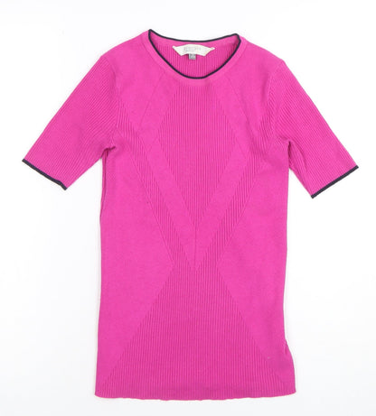 Womens UK Size 8 Principles Pink Basic T-Shirt