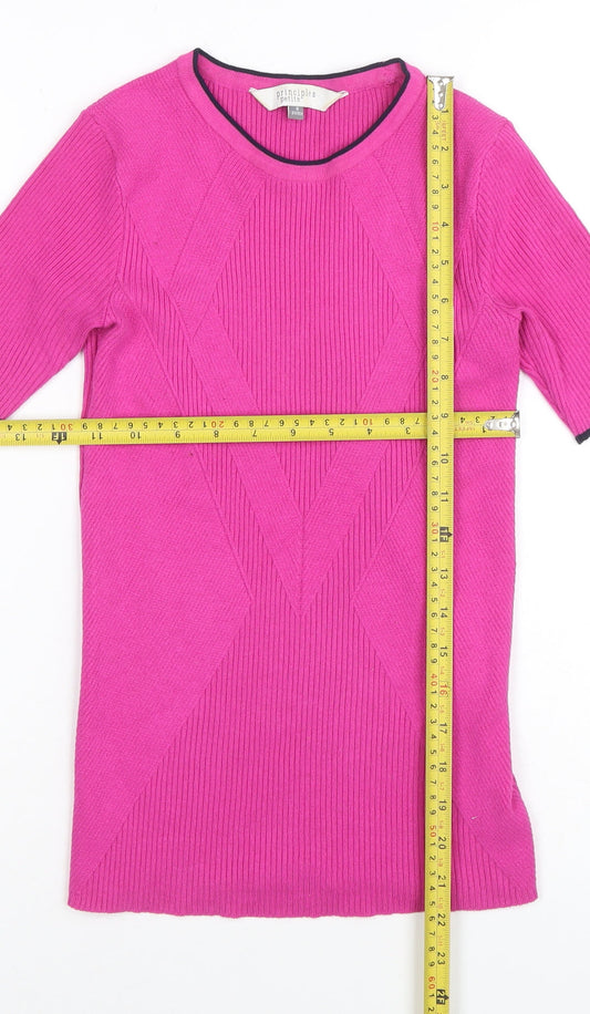 Womens UK Size 8 Principles Pink Basic T-Shirt