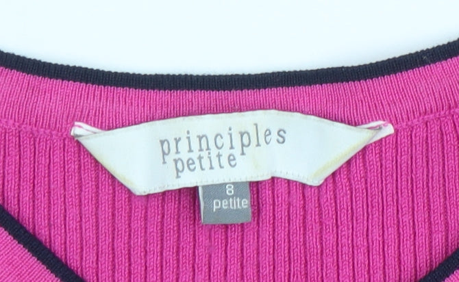 Womens UK Size 8 Principles Pink Basic T-Shirt