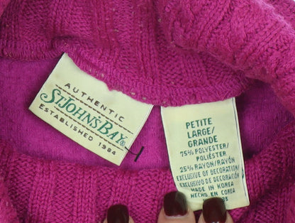 Womens UK Size L St. John's Bay Pink Pullover Sweatshirt