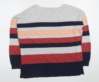 Oasis Women’s Multicoloured Striped Crew Neck Jumper Size M